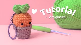 Cómo hacer una zanahoria en un macetero 🌱  Tutorial paso a paso de crochet [upl. by Louie]