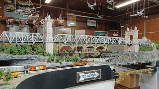 Scratch built HO scale suspension bridge [upl. by Bendicta]