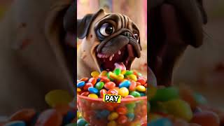 Pug Vs Skittles 🐶🍬🍬 skittlesmeme funny pug dog ai aishorts [upl. by Edeline]