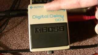 Guitar amps running stereo  BOSS Digital Delay DD3 wet and dry set up [upl. by Lenra]