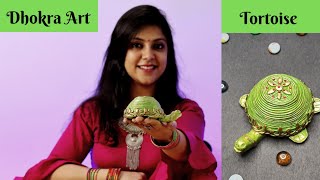 Dhokra Art  Tortoiseclay art Dhokra art with clayHow to make Dhokra artMouldit art [upl. by Arahsak198]