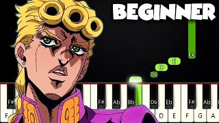 Giornos Theme  BEGINNER PIANO TUTORIAL  SHEET MUSIC by Betacustic [upl. by Margi]