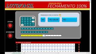 FECHAMENTO 100 PARA 15 PONTOS DA LOTOFACIL GRÁTIS [upl. by Nidraj518]