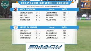 Dandenong District Cricket Association  Turf 1  Round 1  Hallam Kalora Park v North Dandenong [upl. by Ingrim]