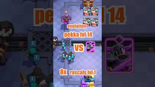 evolution pekka lvl 14 vs rascals lvl 1 shorts clashroyale short gaming gameplay [upl. by Fonville]