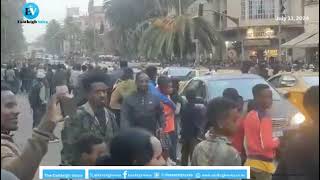 Eritreans in Asmara celebrate Eritrean cyclist Biniam Girmay make history again in Tour de France [upl. by Thomsen]