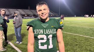 Seton LaSalle RB Logan King Discusses Semifinals Win over Steel Valley [upl. by Addia]