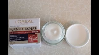 LOREAL Paris New formula  wrinkle expert Anti wrinkle moisturizer night Acts on wrinkle ampFirmness [upl. by Sanburn532]