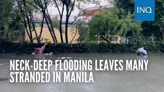 Neckdeep flooding leaves many stranded in Manila [upl. by Didier]