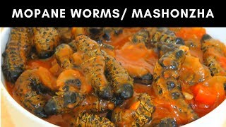 How to cook Mopane worms  Mashonzha  Masonja Recipe Emperor Moth Caterpillar [upl. by Nahtanoy]