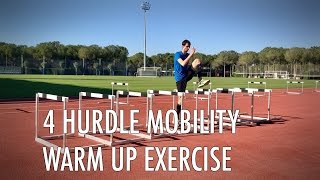 4 Hurdle drills for warm up flexibility and mobility training  improved rhythm [upl. by Cloe505]