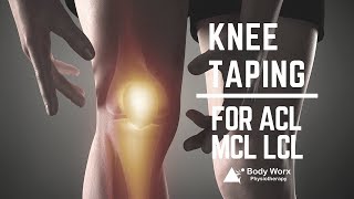 Newcastle Physio demonstrates Knee Taping for ACLMCLLCL [upl. by Hurless187]