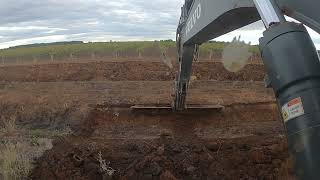 337Excavator with 12ft grader blade vs 8ft bucket silting [upl. by Ylaek]