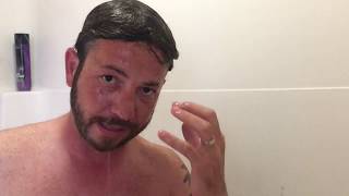 Hair Replacement Mens Hair System Review In The Shower [upl. by Wolk]