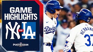 Yankees vs Dodgers World Series Game 2 Highlights 102624  MLB Highlights [upl. by Bucher]