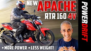 New TVS Apache RTR 160 4V  First Ride Review  PowerDrift [upl. by Namqul]