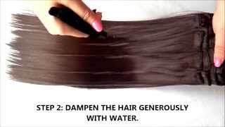 How to curl synthetic kanekalon clip in hair extensions [upl. by Benia]