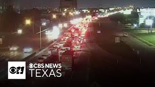 Northbound lanes of I35E in Dallas closed after pedestrian hit and killed [upl. by Ranna729]