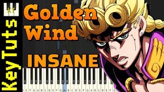 Golden Wind Giorno’s Theme from Jojo’s Bizarre Adventure  Insane Mode Piano Tutorial [upl. by Dola]