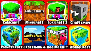 СБОРКА ИГР Minecraft PE Craftsman Lokicraft PlanetCraft RealmCraft Lokicraft 3 Craftsman 4 [upl. by Havot83]