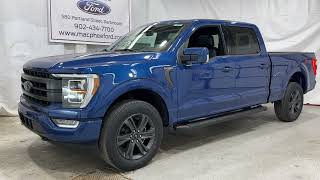 Blue 2023 Ford F150 Lariat 502A Sport Package Review [upl. by Bobbye]