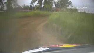 Poland 2009 Loeb fastest at Shakedown onboard camera [upl. by Winikka]