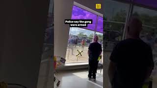 Armed gang try and steal motorbike from outside supermarket sainsburys stockport crime [upl. by Amis]