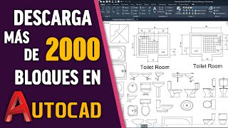 COMO DESCARGAR BLOQUES PARA AUTOCAD  MÁS DE 2000 BLOQUES GRATIS [upl. by Putnem40]