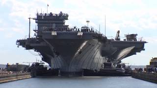 USS Enterprise enters dry dock [upl. by Nylynnej]