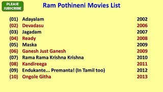 Ram Pothineni Movies List [upl. by Airenahs799]