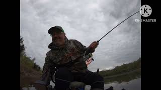 Hybrid on a 10’ crappie rod from Taylorsville Lake Blue Sky Boatworks [upl. by Sessilu]