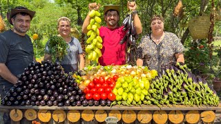 Village Life Far From Civilization Grandmas Barbecued Vegetable Salad Recipe  Mangal Salad [upl. by Norrv]