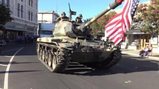 Petalumas Veterans day parade  M41 Walker Bulldog tank 2015 [upl. by Semajwerdna]