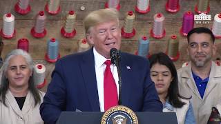 President Trump Participates in a Ribbon Cutting Ceremony at the Louis Vuitton Workshop  Rochambeau [upl. by Hamil]