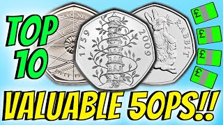 Top 10 Most Valuable and Rare 50p Coins UK Circulation [upl. by Etoile]