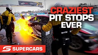 Craziest pit stop moments EVER  Supercars 2021 [upl. by Ffirahs]