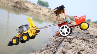 JCB 5CX And Tata Dumper Accident Pulling Out HMT Tractor  Cartoon Jcb Tractor  Tata Tipper  CSToy [upl. by Otrebogad672]