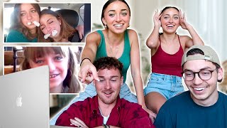 Our husbands REACT to our cringey old videos  Brooklyn and Bailey [upl. by Ahsinauq912]