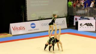 Gymnastics FIG Acro World Cup Maia 2014 WG Balance FRA [upl. by Isdnil]