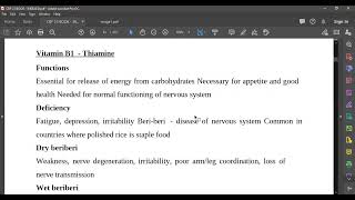 L11 Water Soluble Vitamins Part 1 [upl. by Akinahc]