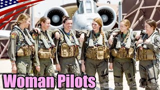 US Air Force  All Female “Cool Fighter Pilots” Flight Operations [upl. by Idaf690]