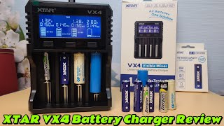 XTAR VX4 Visible Mixer Battery Charger Unboxing amp Review  Is It Worth It [upl. by Kelam]