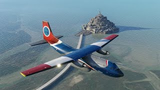 MSFS 2020  Transall C160 flight over Mont St Michel from Dinard [upl. by Bard]