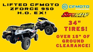 CFMOTO ZFORCE 950 HO EX Lifted on 34quot Tires offroad utv 4x4 [upl. by Aveline]