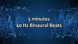 40 hz binaural beats 5 minutes for Intense Focus [upl. by Earlie197]