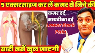 5 एक्सरसाइज कर लें कमर दर्द सायटीका दर्द जड़ से ख़त्म हो जायेगा  Lower Back Pain exercises sciatica [upl. by Laurent]