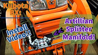 Kubota BX Installing a Hydraulic Splitter Manifold Artillian [upl. by Guy]