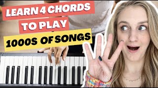 Learn 4 Easy Piano Chords to Play Thousands of Songs FAST [upl. by Ahsote]