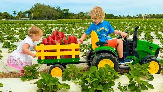 Chris and Alice learn to harvest berries at the farm [upl. by Arjun642]