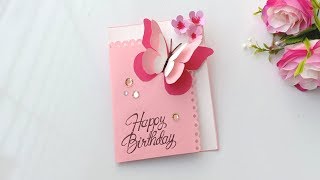 Butterfly Pop Up Birthday Card  Handmade easy card Tutorial [upl. by Dena]